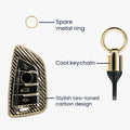 kwmobile Autoschlüssel Hülle kompatibel mit BMW 3-Tasten Smart Key Autoschlüssel Hülle - Schlüsselhülle mit Key Ring Anhänger - Cover Schwarz