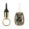 kwmobile Autoschlüssel Hülle kompatibel mit Renault Dacia 2-Tasten Autoschlüssel Hülle - Schlüsselhülle mit Key Ring Anhänger - Cover Gold Schwarz Gold  [dsg01]