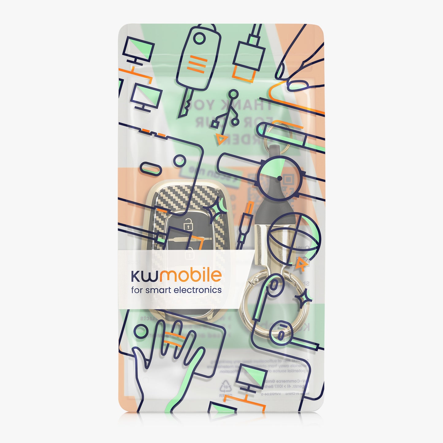 kwmobile Autoschlüssel Hülle kompatibel mit Renault 3-Tasten Dacia Sandero Stepway 2021 Hülle - Schlüsselhülle mit Key Ring Anhänger - Cover