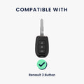 kwmobile Autoschlüssel Hülle kompatibel mit Renault 3-Tasten Dacia Sandero Stepway 2021 Hülle - Schlüsselhülle mit Key Ring Anhänger - Cover