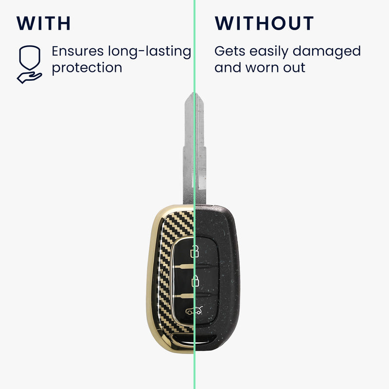 kwmobile Autoschlüssel Hülle kompatibel mit Renault 3-Tasten Dacia Sandero Stepway 2021 Hülle - Schlüsselhülle mit Key Ring Anhänger - Cover