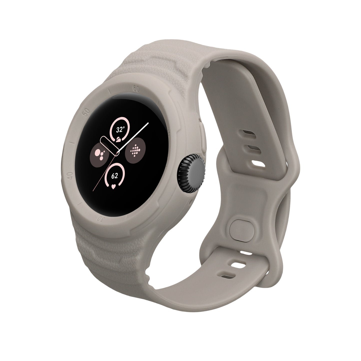 kwmobile Sportarmband kompatibel mit Google Pixel Watch 2 / Pixel Watch 1 - Armband für Fitnesstracker - mit Schutz Bumper