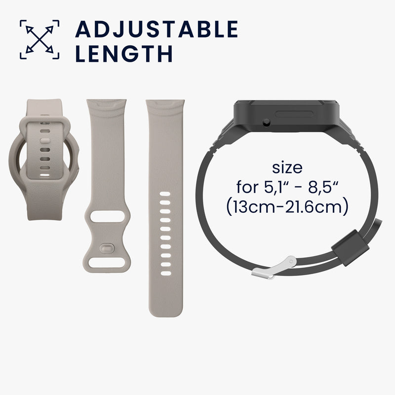 kwmobile Sportarmband kompatibel mit Google Pixel Watch 2 / Pixel Watch 1 - Armband für Fitnesstracker - mit Schutz Bumper