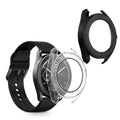 kwmobile 2x Cover kompatibel mit Xiaomi Watch S3 Hülle - Fullbody Fitnesstracker Case Set aus Glas - Schwarz Transparent Schwarz  [dsg01]