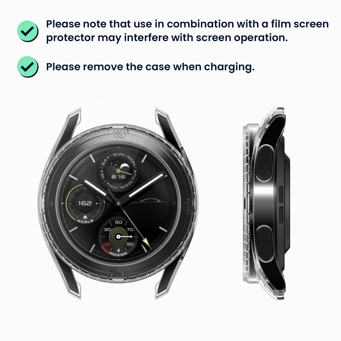 kwmobile Glas Hülle für Xiaomi Watch S3 Schutzhülle Fullbody Fitnesstracker Case Set