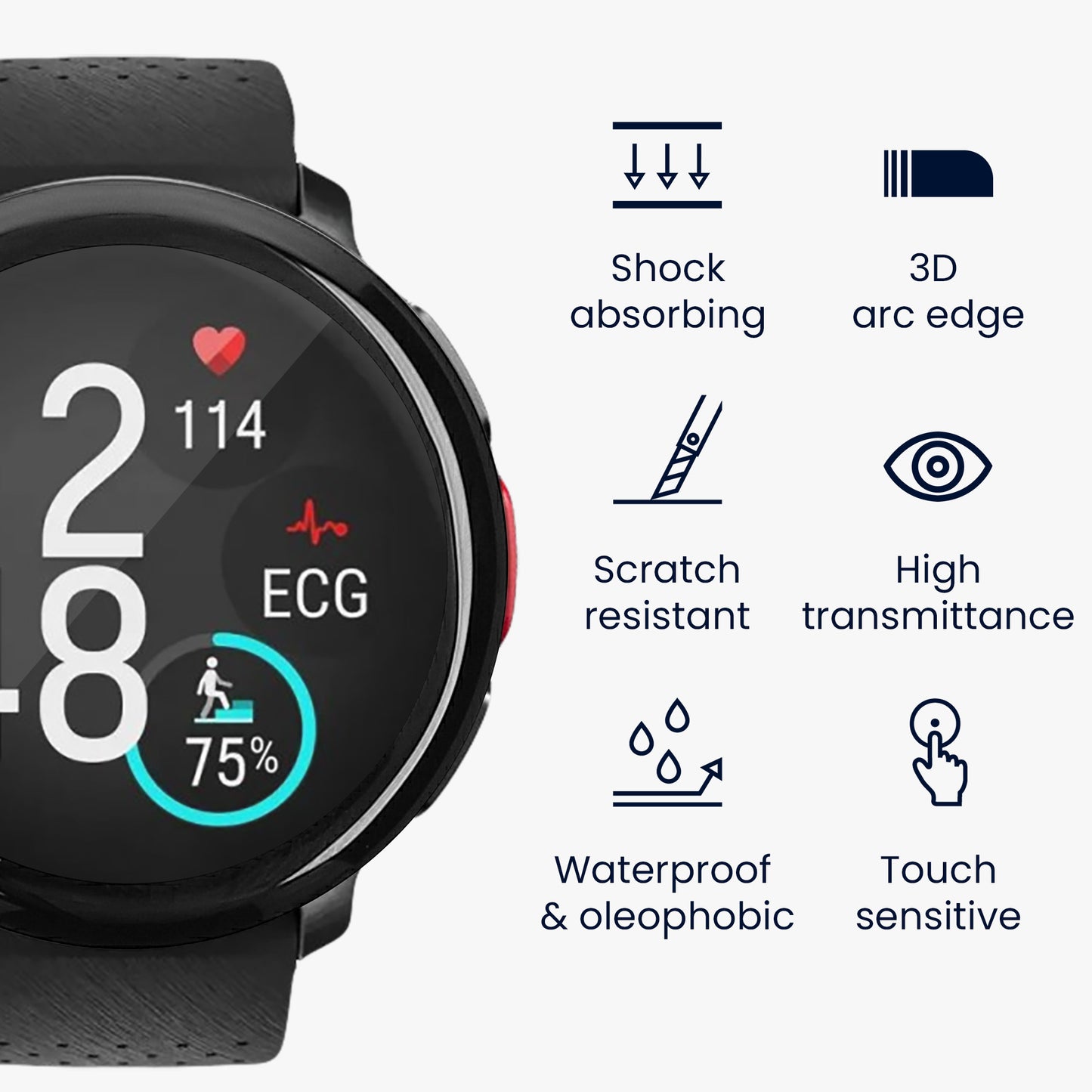 kwmobile Displayschutzfolie kompatibel mit Polar Vantage V3 Folie Schutzfolie für Fitness Tracker robuster Displayschutz