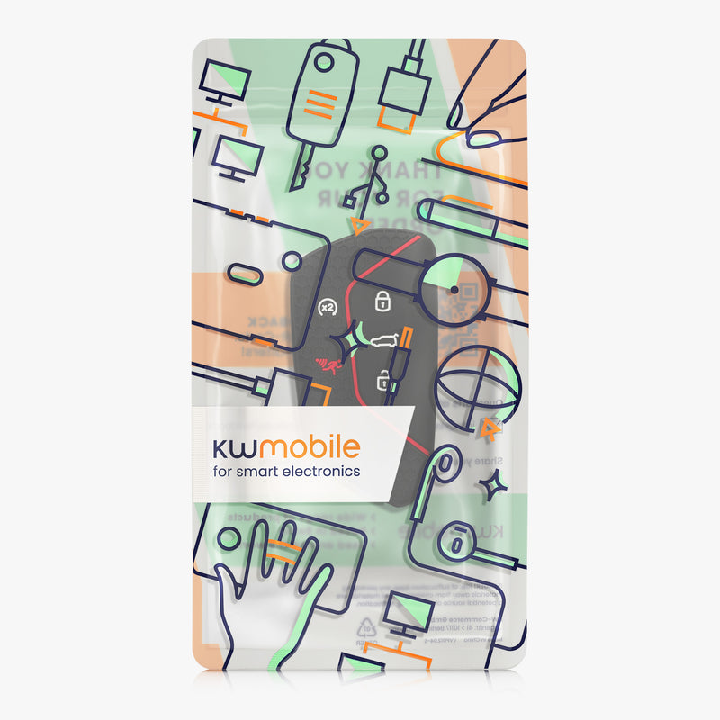 kwmobile Autoschlüssel Schutzhülle kompatibel mit VW Golf 8 5-Tasten Seat Leon MK4 Tarraco Atec Hülle - Schlüsselhülle aus Silikon