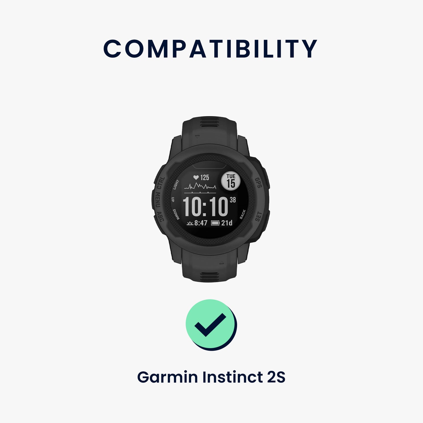 kwmobile Silikon Uhrenarmband für Garmin Instinct 2S Armband Ersatzarmband für Fitnesstracker Wechselarmband Smartwatch