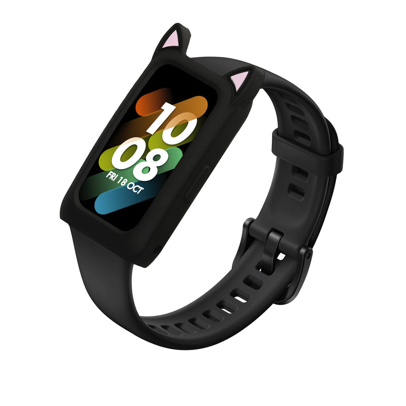 kwmobile Schutzhülle kompatibel mit Huawei Watch Band 7 / Honor Band 6 Hülle Rahmen mit Cat Ears Case ohne Display Schutz