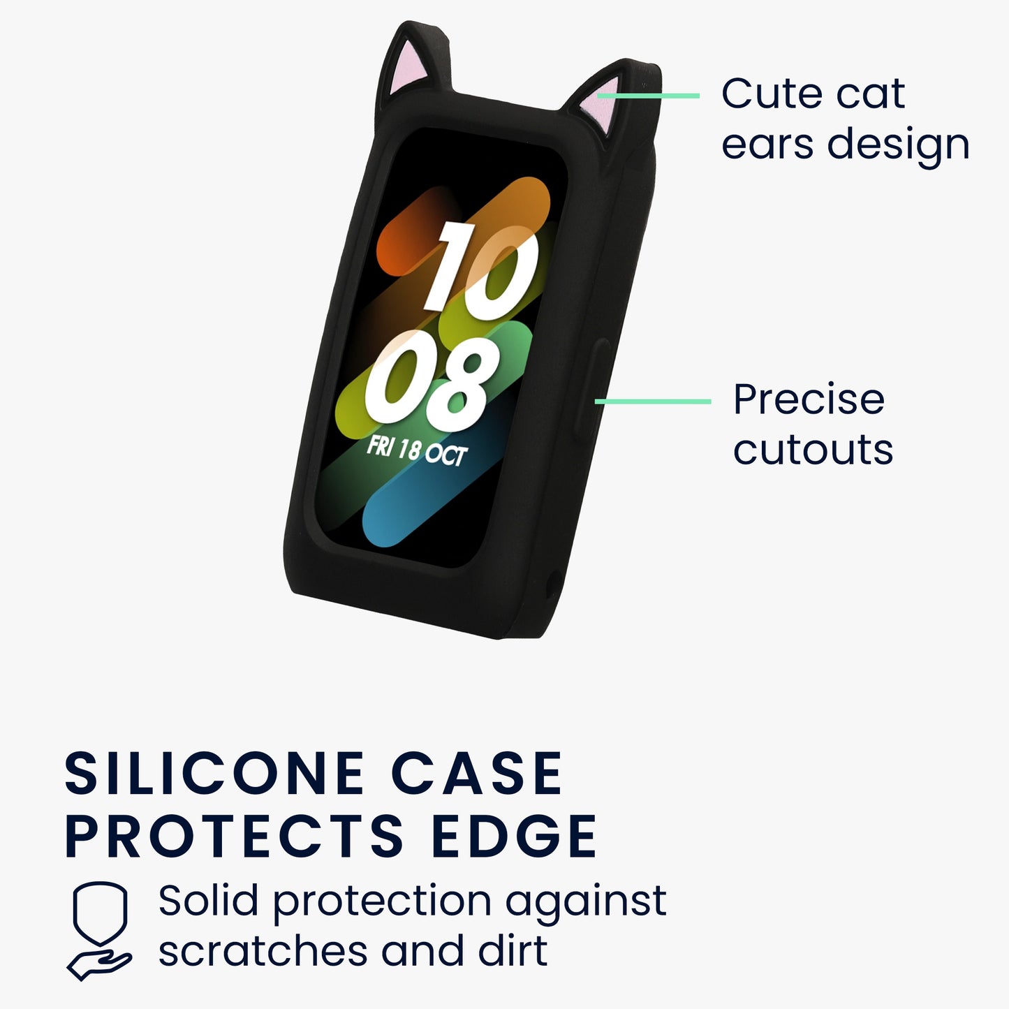 kwmobile Schutzhülle kompatibel mit Huawei Watch Band 7 / Honor Band 6 Hülle Rahmen mit Cat Ears Case ohne Display Schutz