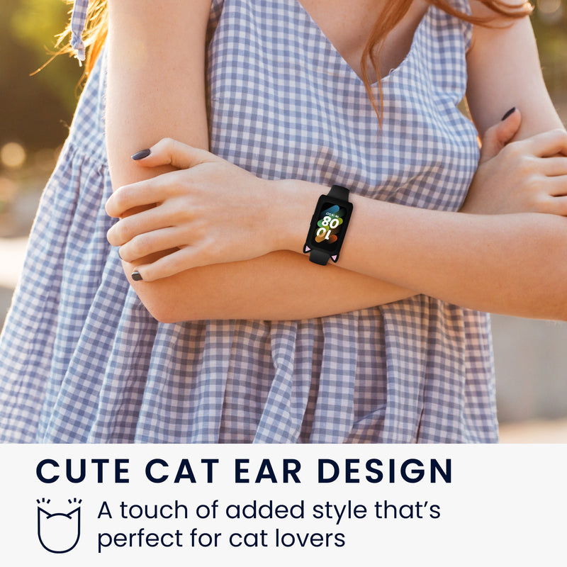 kwmobile Schutzhülle kompatibel mit Huawei Watch Band 7 / Honor Band 6 Hülle Rahmen mit Cat Ears Case ohne Display Schutz