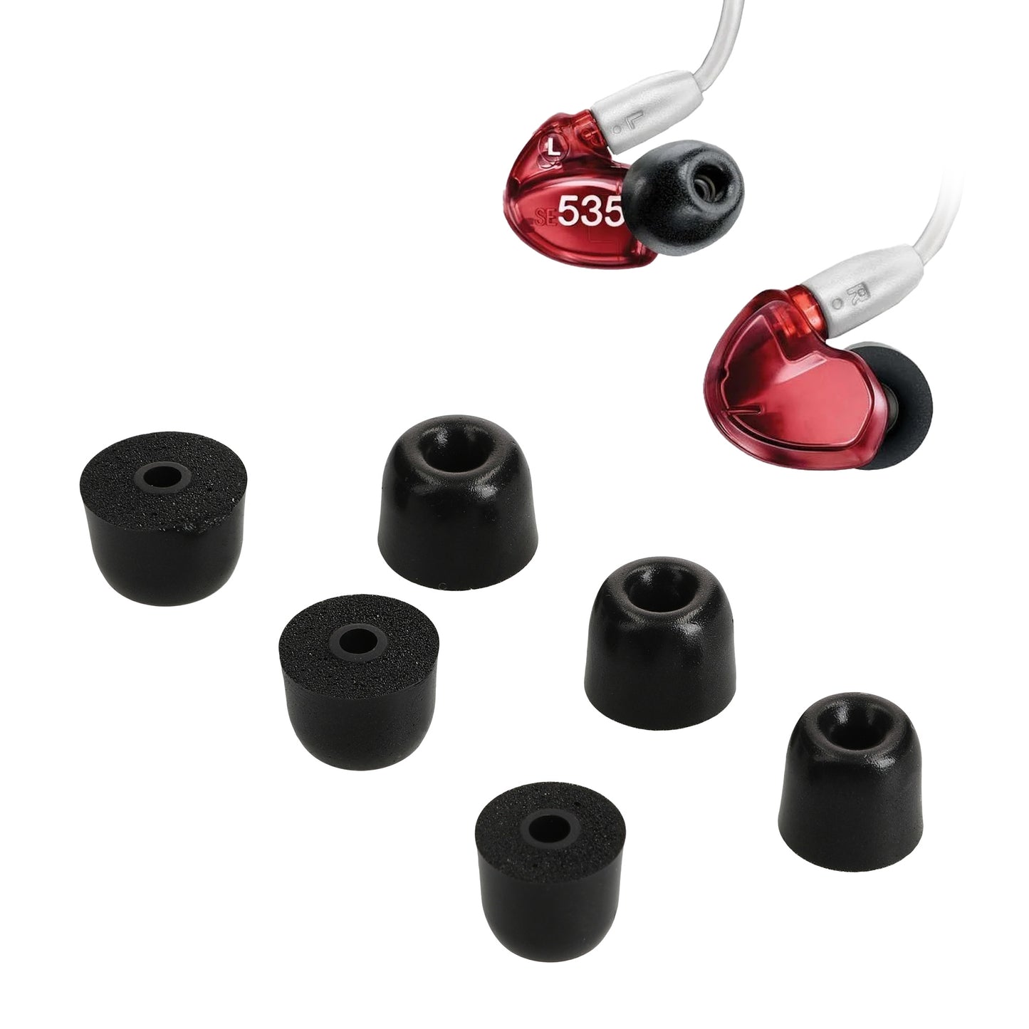 kwmobile Ersatz In Ear Kopfhörer kompatibel mit Shure AONIC 215 / SE215 / SE846 / SE535 / SE112 - 3 Größen - Polster Ohrstöpsel In-Ear Ohrhörer