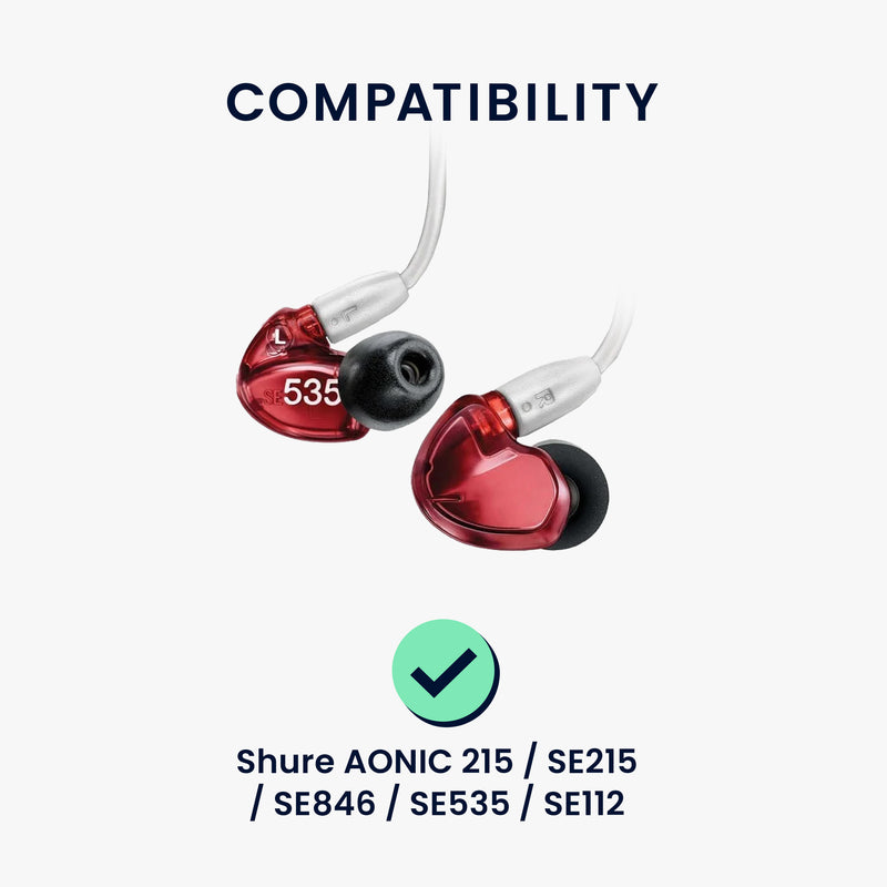 kwmobile Ersatz In Ear Kopfhörer kompatibel mit Shure AONIC 215 / SE215 / SE846 / SE535 / SE112 - 3 Größen - Polster Ohrstöpsel In-Ear Ohrhörer