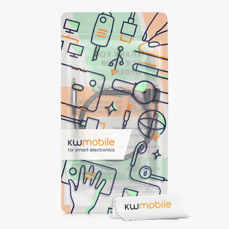 kwmobile Kopfhörerkabel für Shure SE215 / SE315 / SE425 / SE535 / SE846 / UE900 - Ersatz Kabel 120 cm Mikrofon Lautstärkeregler - 3.5mm Klinke