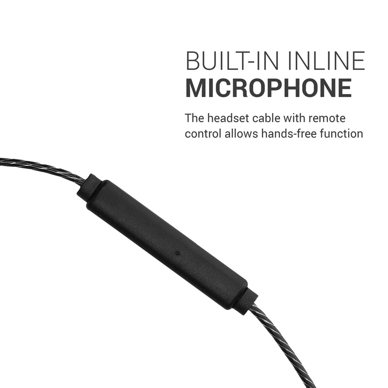 kwmobile Kopfhörerkabel für Shure SE215 / SE315 / SE425 / SE535 / SE846 / UE900 - Ersatz Kabel 120 cm Mikrofon Lautstärkeregler - 3.5mm Klinke