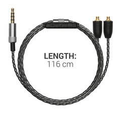 kwmobile Kopfhörerkabel für Shure SE215 / SE315 / SE425 / SE535 / SE846 / UE900 - Ersatz Kabel 120 cm Mikrofon