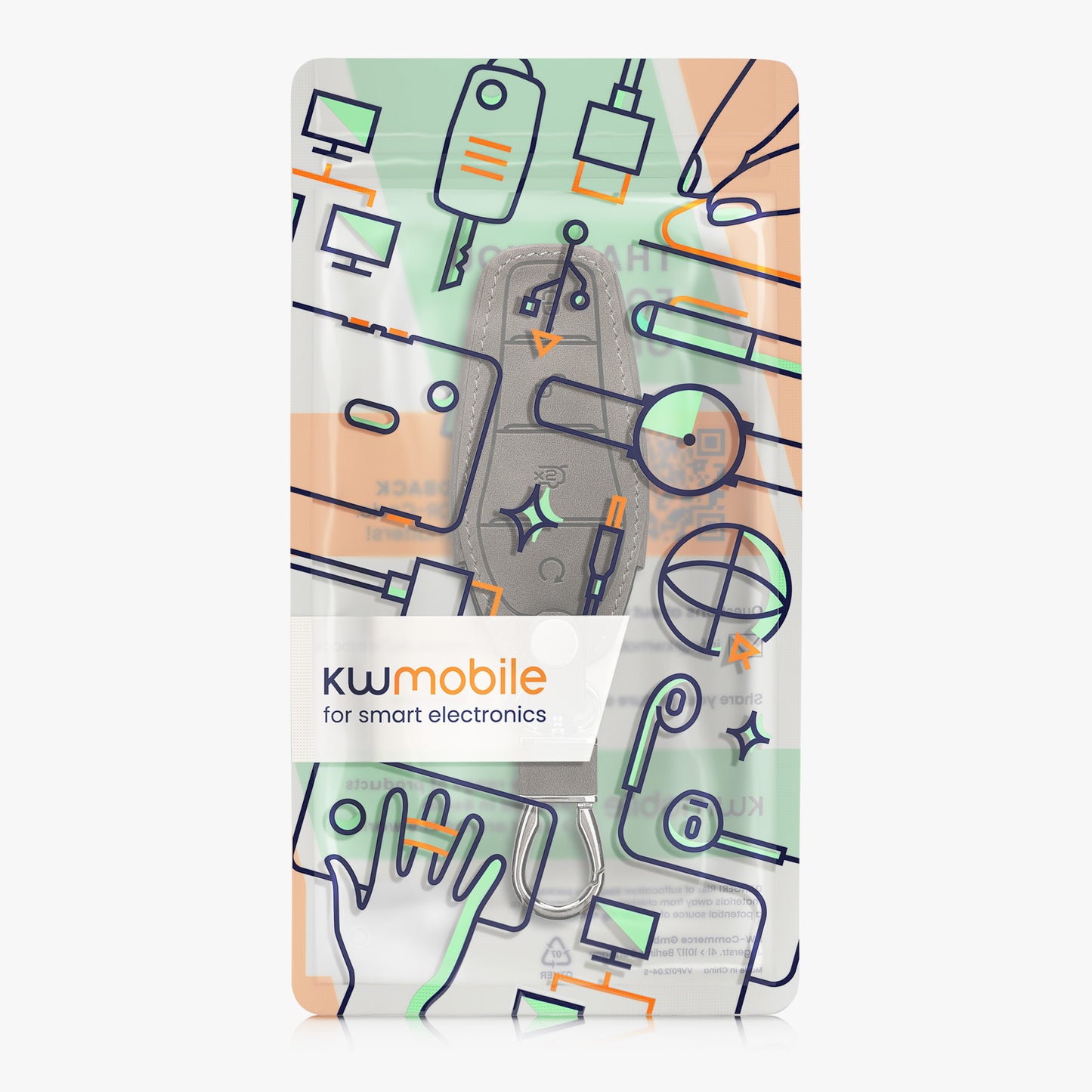 kwmobile Autoschlüssel Hülle kompatibel mit BYD Atto 3 / Sealion / Han / Tang / Dolphin / Seal - Kunstleder Schutzhülle Schlüsselhülle Cover