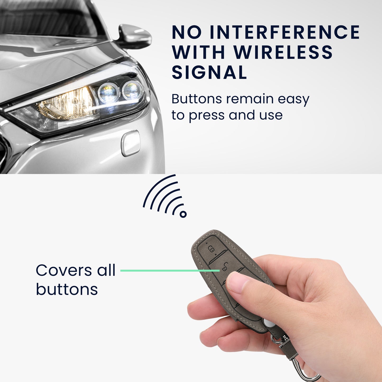 kwmobile Autoschlüssel Hülle kompatibel mit BYD Atto 3 / Sealion / Han / Tang / Dolphin / Seal - Kunstleder Schutzhülle Schlüsselhülle Cover