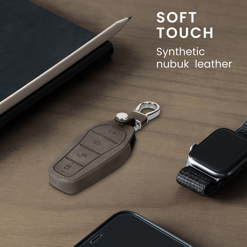 kwmobile Autoschlüssel Hülle kompatibel mit BYD Atto 3 / Sealion / Han / Tang / Dolphin / Seal - Kunstleder Schutzhülle Schlüsselhülle Cover