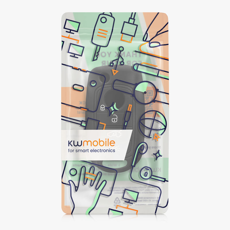kwmobile Autoschlüssel Hülle kompatibel mit Fiat 4-Tasten Klapp Autoschlüssel - Schlüsselhülle
