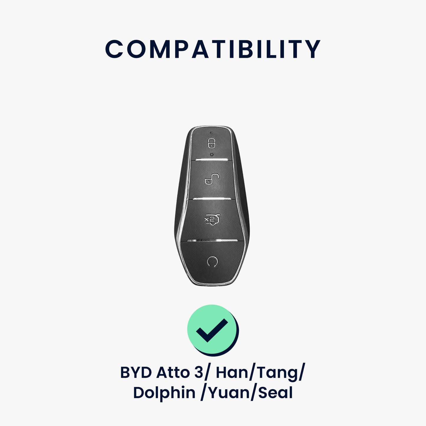 kwmobile Autoschlüssel Hülle kompatibel mit BYD Atto 3 / Sealion / Han / Tang / Dolphin / Seal - Schlüsselhülle Silikon Cover