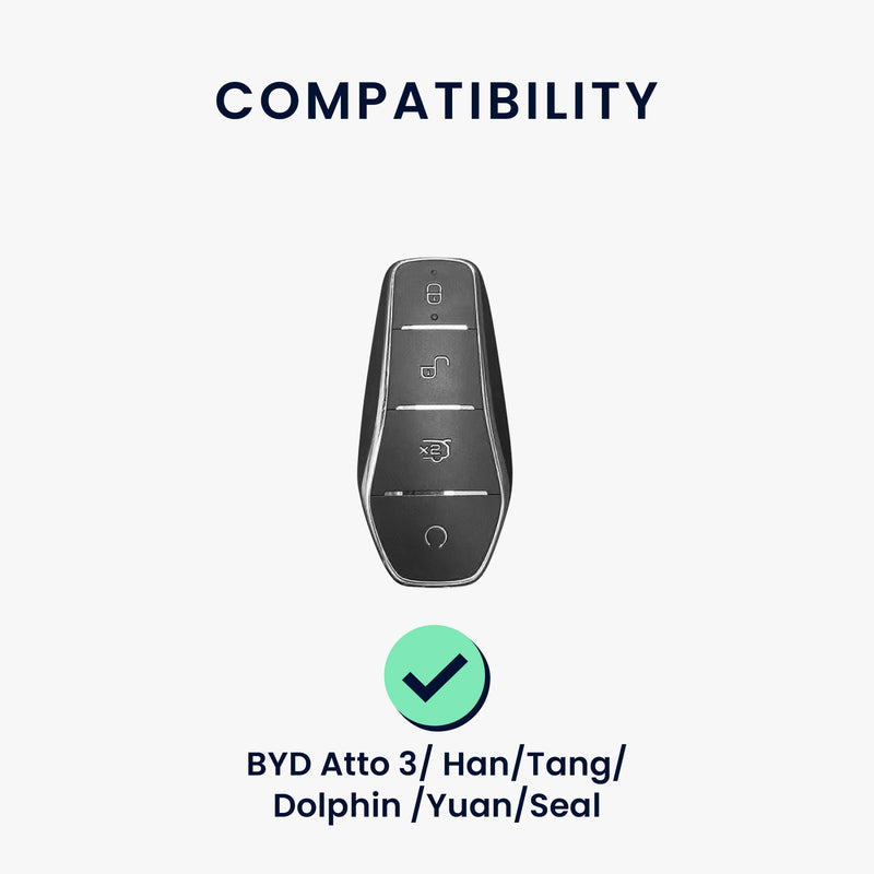 kwmobile Autoschlüssel Hülle kompatibel mit BYD Atto 3 / Sealion / Han / Tang / Dolphin / Seal - Schlüsselhülle Silikon Cover