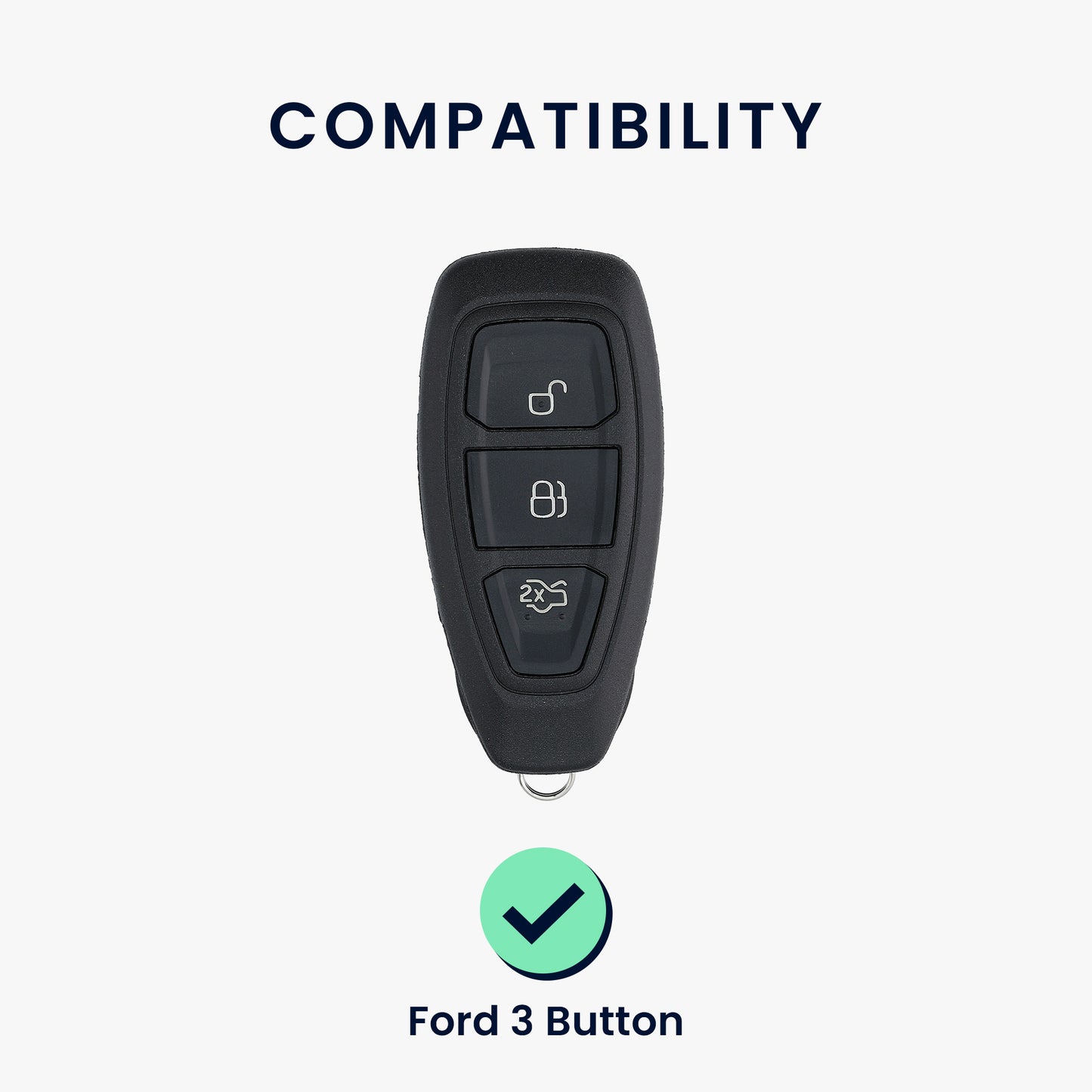 kwmobile Autoschlüssel Hülle kompatibel mit Ford 3-Tasten Autoschlüssel Keyless Go