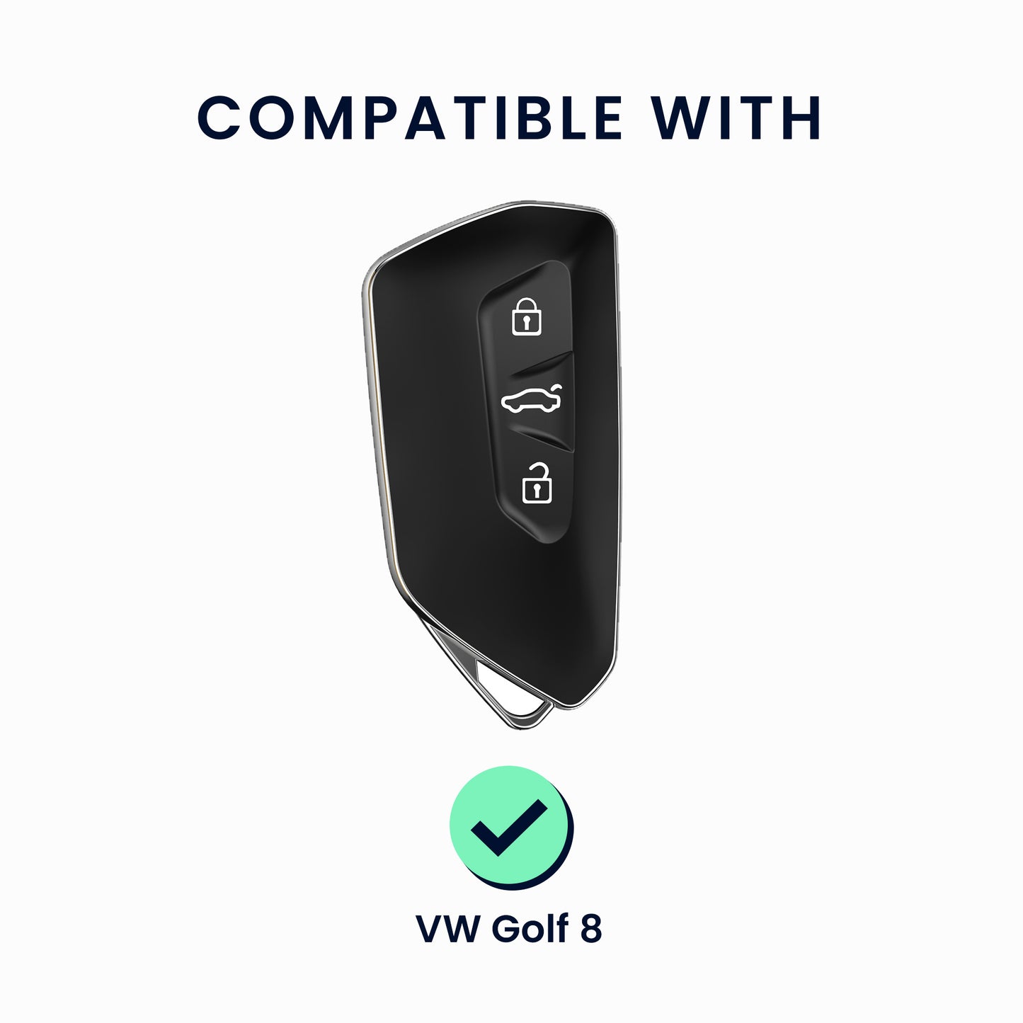kwmobile Autoschlüssel Hülle kompatibel mit VW Golf 8 3-Tasten Autoschlüssel