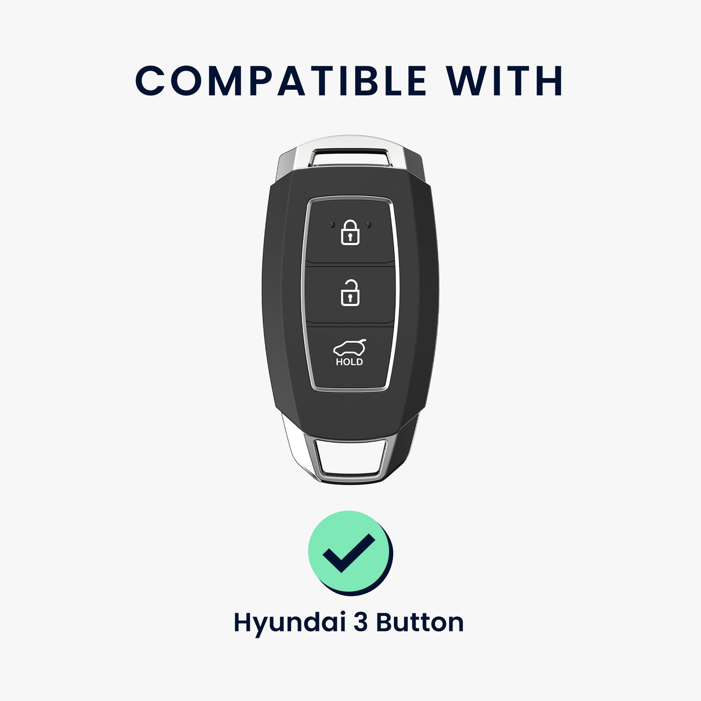 kwmobile Autoschlüssel Hülle kompatibel mit Hyundai 3-Tasten Autoschlüssel Keyless Go