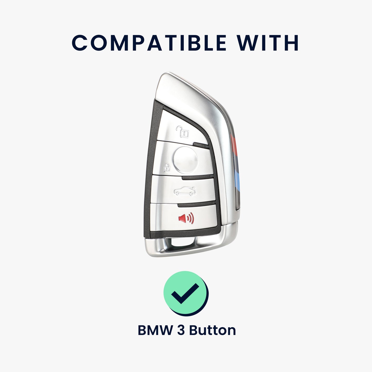 kwmobile Autoschlüssel Hülle kompatibel mit BMW 3-Tasten Smart Key Autoschlüssel