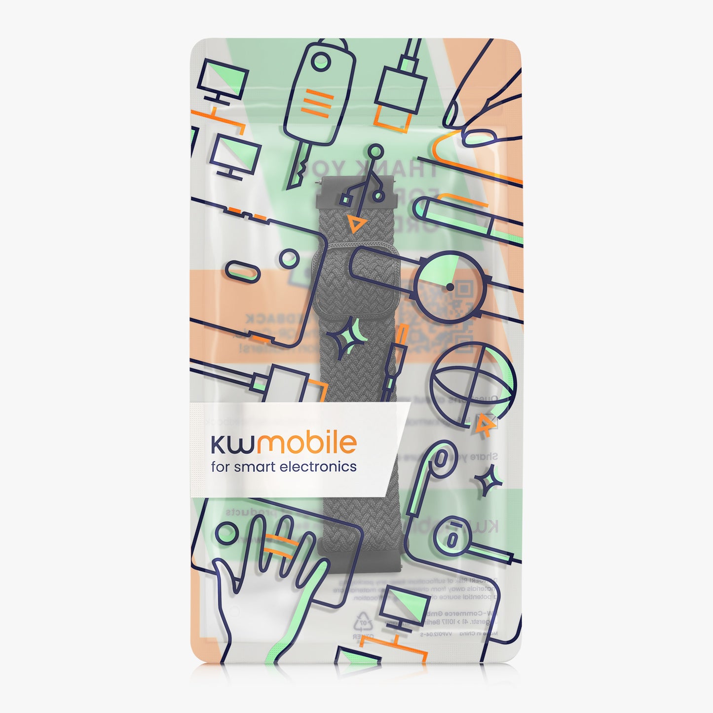 kwmobile Armband kompatibel mit 22mm Amazfit Bip 6 / Bip 5 Unity / Bip 5 / GTS 3 / Balance 2 / Helio Strap - Fitnesstracker Sportarmband Band - Innenmaße von 14 - 22 cm