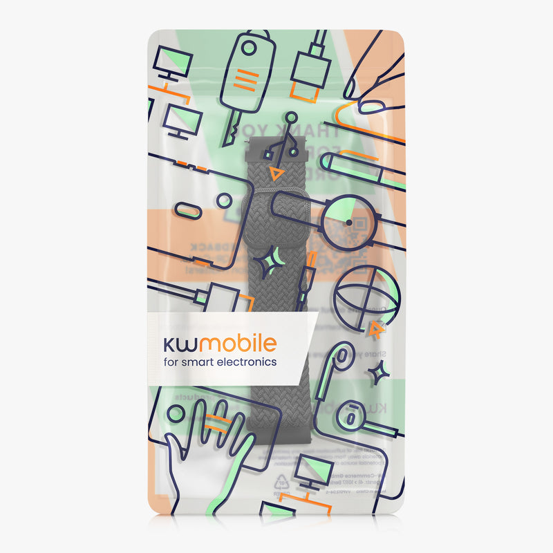 kwmobile Armband kompatibel mit 22mm Amazfit Bip 6 / Bip 5 Unity / Bip 5 / GTS 3 / Balance 2 / Helio Strap - Fitnesstracker Sportarmband Band - Innenmaße von 14 - 22 cm