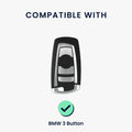 kwmobile Autoschlüssel Hülle kompatibel mit BMW 3-Tasten Funk Autoschlüssel (nur Keyless Go) Schlüsselhülle - Schutzhülle mit Schlüsselanhänger