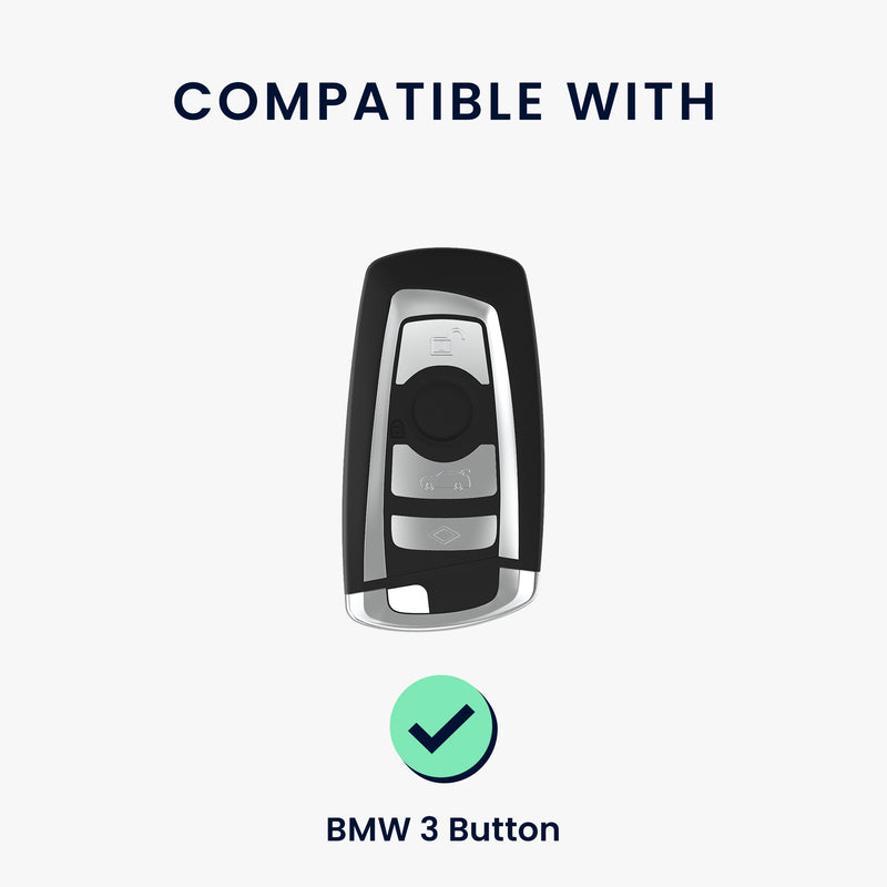 kwmobile Autoschlüssel Hülle kompatibel mit BMW 3-Tasten Funk Autoschlüssel (nur Keyless Go) Schlüsselhülle - Schutzhülle mit Schlüsselanhänger