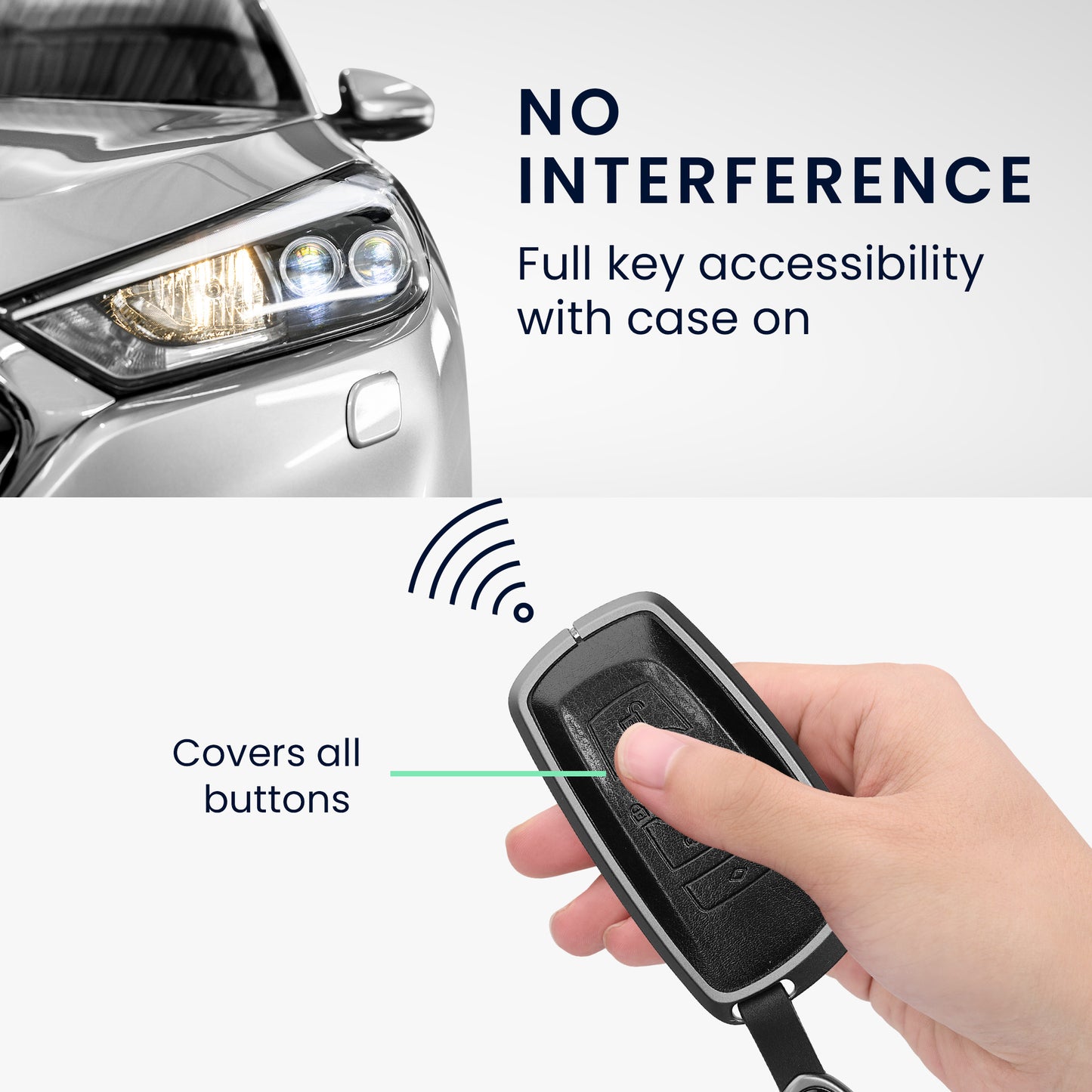 kwmobile Autoschlüssel Hülle kompatibel mit BMW 3-Tasten Funk Autoschlüssel (nur Keyless Go) Schlüsselhülle - Schutzhülle mit Schlüsselanhänger