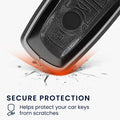 kwmobile Autoschlüssel Hülle kompatibel mit BMW 3-Tasten Funk Autoschlüssel (nur Keyless Go) Schlüsselhülle - Schutzhülle mit Schlüsselanhänger