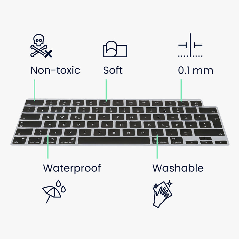 kwmobile Tastaturschutz für Apple Macbook Air 15 2023 M2 (A2941) QWERTZ Keyboard Cover Abdeckung