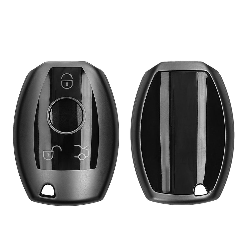 kwmobile Autoschlüssel Hülle kompatibel mit Mercedes Benz 3-Tasten Autoschlüssel - Schlüsselhülle Silikon Cover - Schwarz matt Schwarz Schwarz matt  [dsg01]