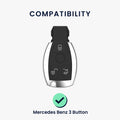 kwmobile Autoschlüssel Hülle kompatibel mit Mercedes Benz 3-Tasten Autoschlüssel - Schlüsselhülle Silikon Cover