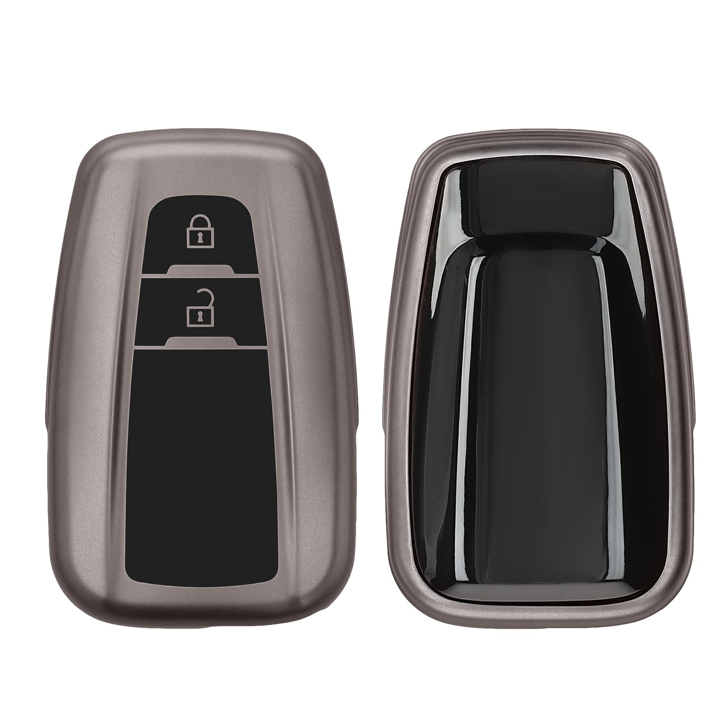kwmobile Autoschlüssel Hülle kompatibel mit Toyota 2-Tasten Smart Key Autoschlüssel - Schlüsselhülle Silikon Cover - Schwarz matt Schwarz Schwarz matt  [dsg01]