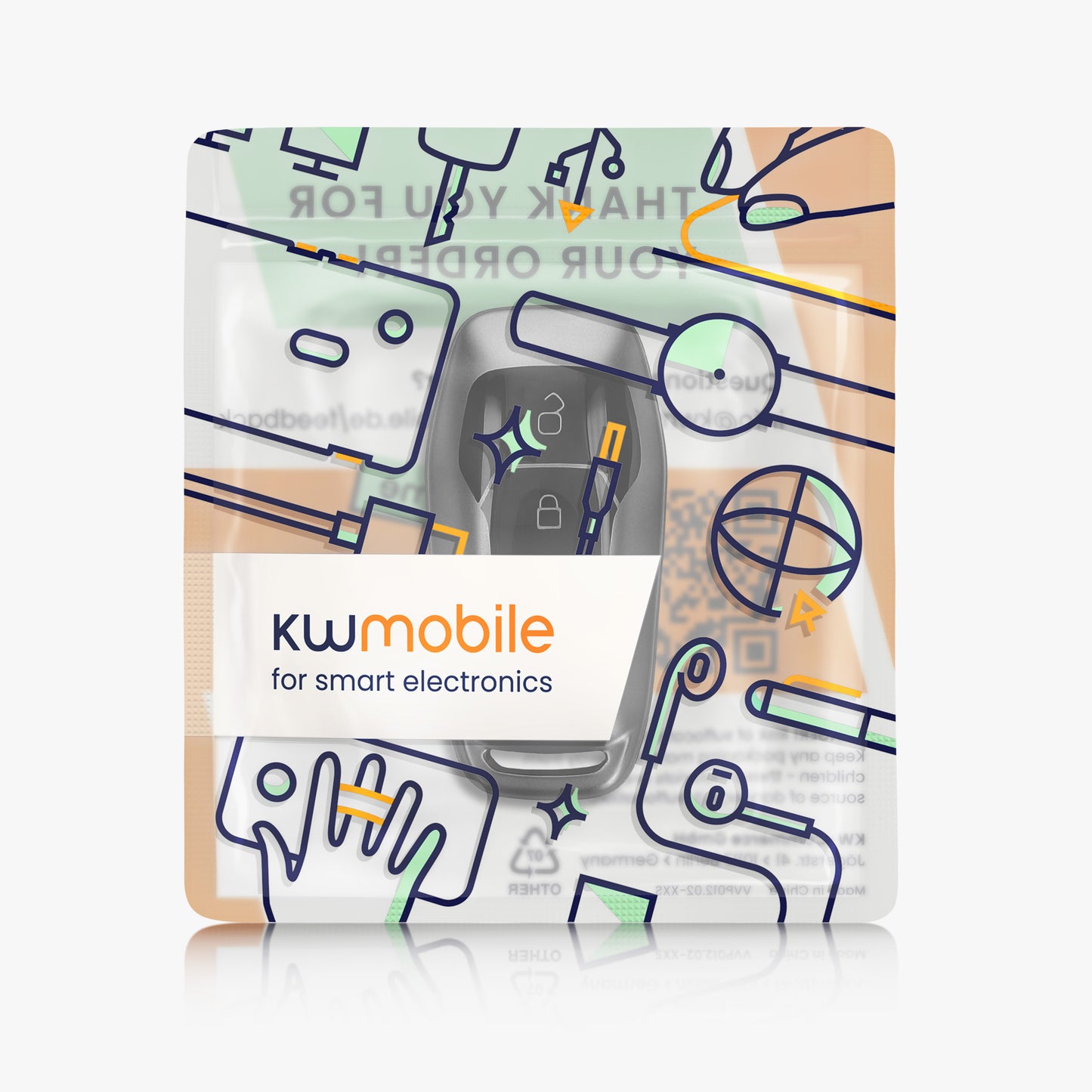 kwmobile Autoschlüssel Hülle kompatibel mit Ford 3-Tasten MyKey Autoschlüssel (Key Free) - Schlüsselhülle Silikon Cover