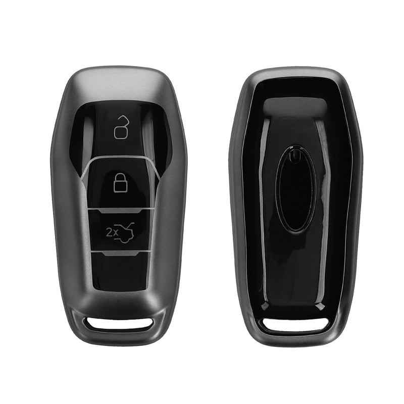 kwmobile Autoschlüssel Hülle kompatibel mit Ford 3-Tasten MyKey Autoschlüssel (Key Free) - Schlüsselhülle Silikon Cover - Schwarz matt Schwarz Schwarz matt  [dsg01]