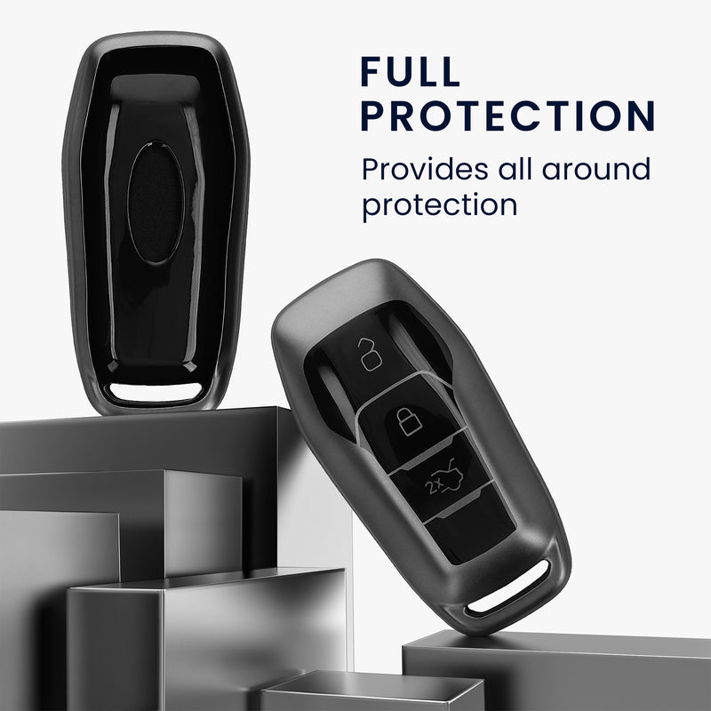 kwmobile Autoschlüssel Hülle kompatibel mit Ford 3-Tasten MyKey Autoschlüssel (Key Free) - Schlüsselhülle Silikon Cover