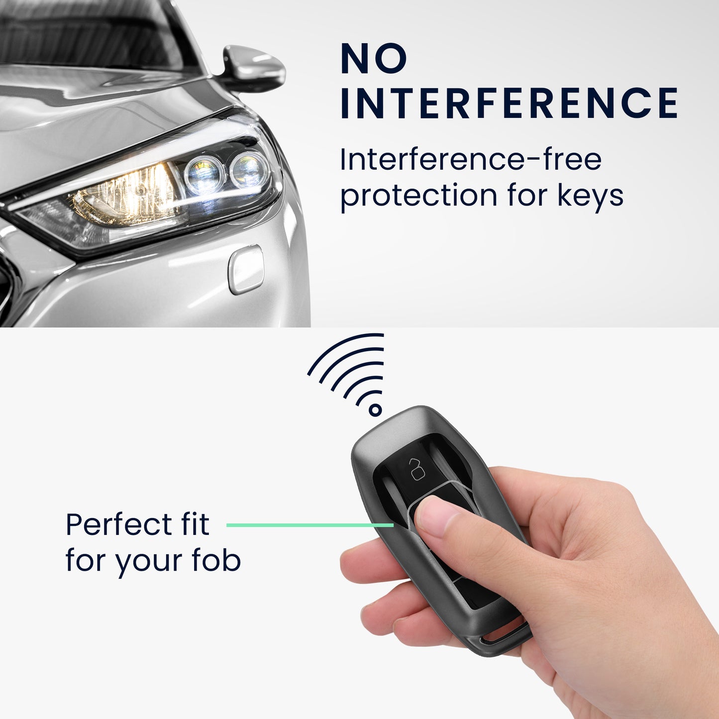 kwmobile Autoschlüssel Hülle kompatibel mit Ford 3-Tasten MyKey Autoschlüssel (Key Free) - Schlüsselhülle Silikon Cover