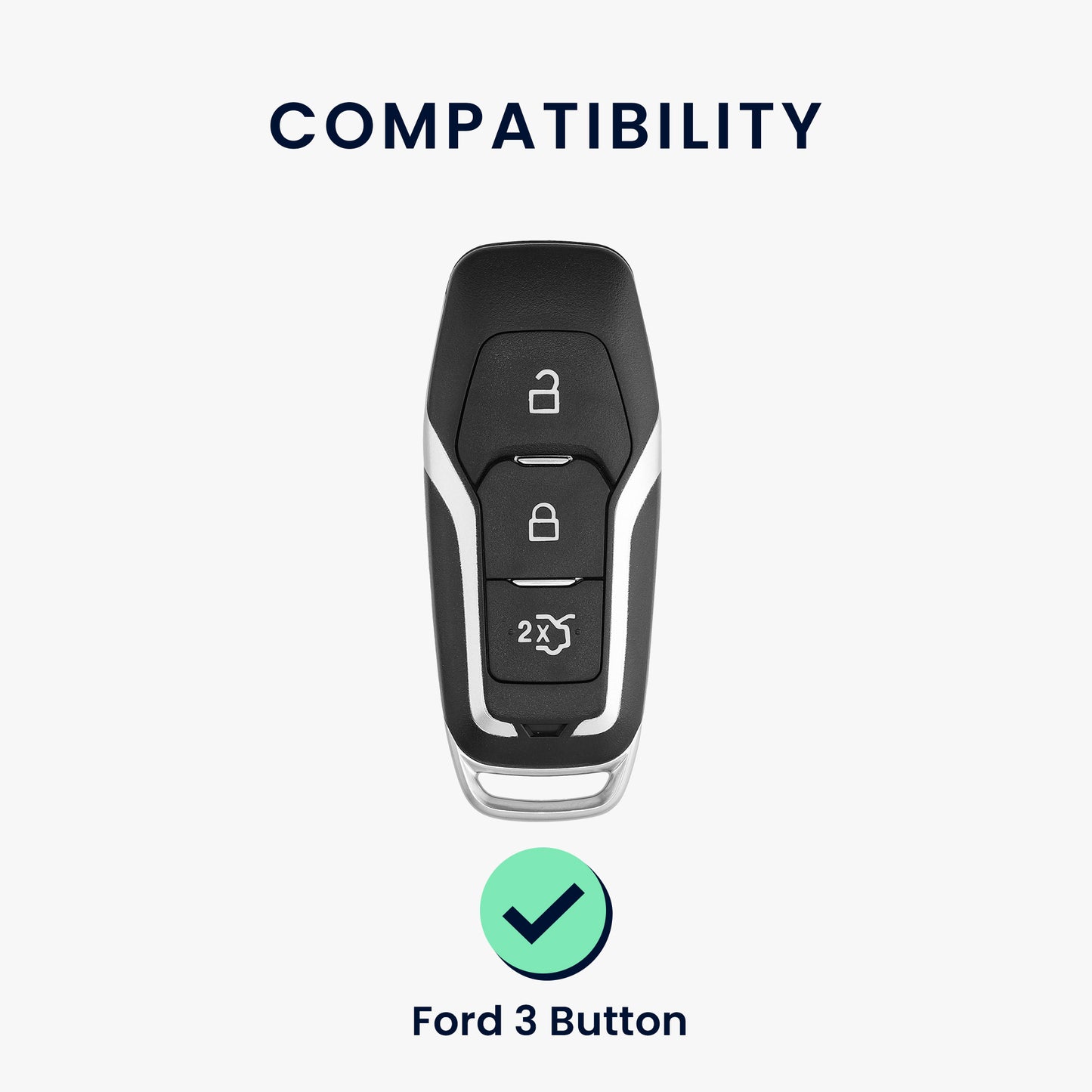 kwmobile Autoschlüssel Hülle kompatibel mit Ford 3-Tasten MyKey Autoschlüssel (Key Free) - Schlüsselhülle Silikon Cover