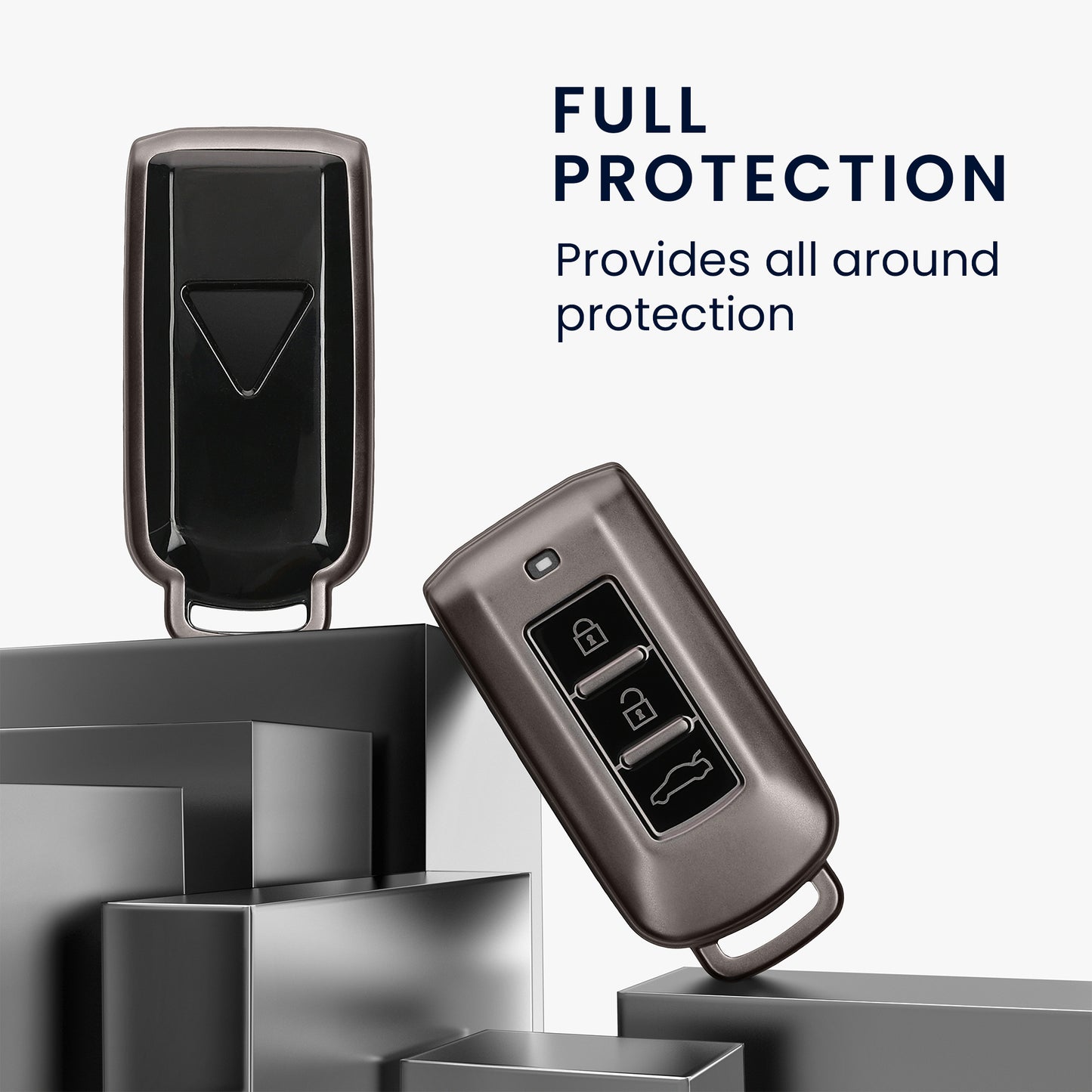 kwmobile Autoschlüssel Hülle kompatibel mit Mitsubishi 3-Tasten Autoschlüssel - Schlüsselhülle Silikon Cover