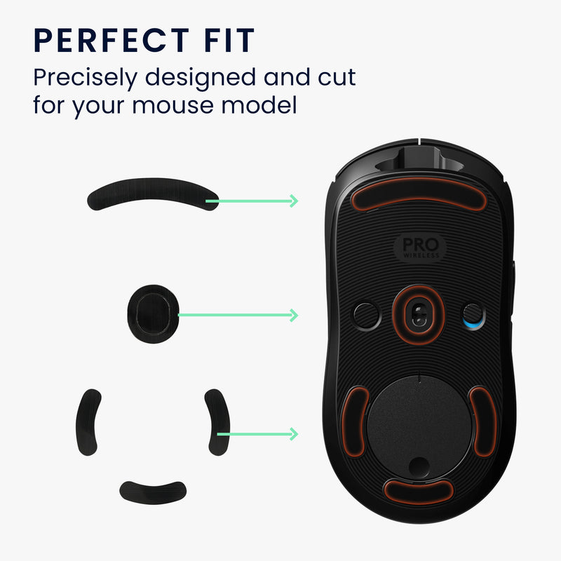 kwmobile Mouse Feet Sticker kompatibel mit Logitech G Pro Wireless Gaming Ersatz Glider - Mausfüße passgenau - Maus Glides