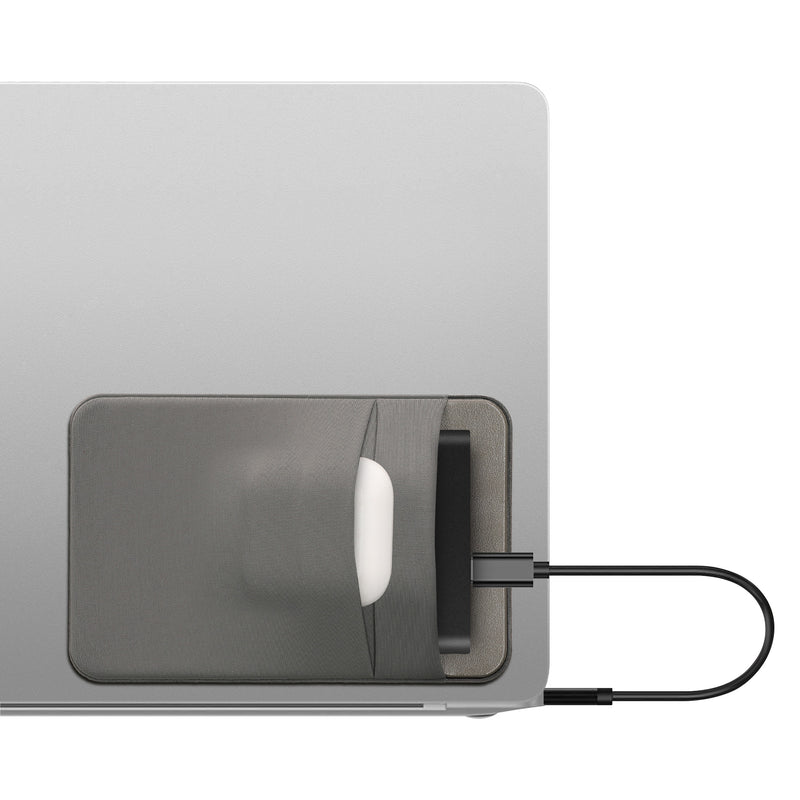 kwmobile Tasche kompatibel mit SanDisk Portable SSD, Samsung T7, Crucial X8, HDD - Halterung für externe SSD Festplatte - 13x8cm - Elastisches Case Hülle selbstklebend Grau Grau  
