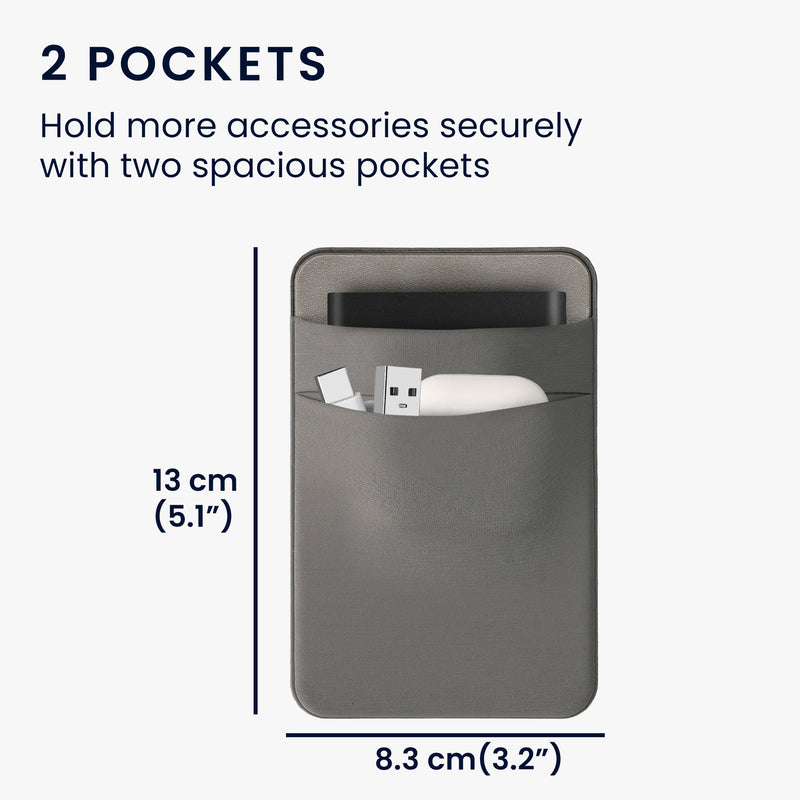 kwmobile Tasche kompatibel mit SanDisk Portable SSD, Samsung T7, Crucial X8, HDD - Halterung für externe SSD Festplatte - 13x8cm - Elastisches Case Hülle selbstklebend