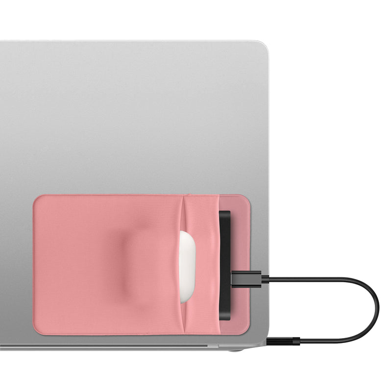 kwmobile Tasche kompatibel mit SanDisk Portable SSD, Samsung T7, Crucial X8, HDD - Halterung für externe SSD Festplatte - 13x8cm - Elastisches Case Hülle selbstklebend Altrosa Altrosa  